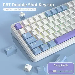 Ігрова бездротова механічна клавіатура ATTACK SHARK X85 / Три режими підключення / White Jade Switch / White - мініатюра 6