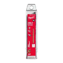 Свердло по металу HSS-Co MILWAUKEE DIN338, діаметр 8,0х117х75мм, (5шт), пластикова коробка