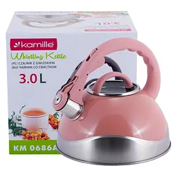 Чайник із свистком Kamille KM-0686A 3 л рожевий