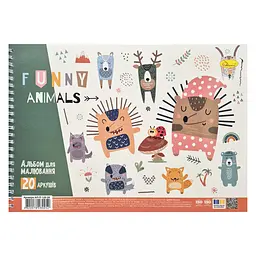 Альбом для малювання Апельсин Funny animals АП-0308-9, 20 аркушів, 100 г/м2