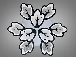Дизайнерська стельова LED люстра Diasha 8148/6+3BK Petal чорна, 9 плафонів, 185 Вт, 80 см, 16-25m2 - мініатюра 3