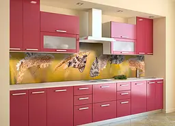 Кухонний фартух Метелики та Колоски для кухні наклейка ПВХ польові квіти Бежевий 60х300 см Happy Pocket Z180482 - мініатюра 3