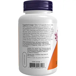 Добавка Now Foods Mannose Cranberry для підтримки сечовивідних шляхів 90 капсул - мініатюра 3
