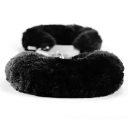 Наручники LoveToy Fluffy Handcuffs (чорний) - мініатюра 4