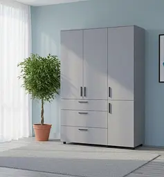 Шафа для одягу Doros Торн Сірий 3 ДСП/3Ш (полиці) 135х51.6х200 (44900490)