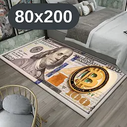 Стильний та зносостійкий килим для дому "100 доларів Bitcoin "80х200" KT8000208
