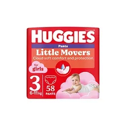 Підгузки Huggies Little Movers/Pants 3 Mega 6-11 кг для дівчаток 58 шт. (5029053547480)