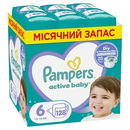 Підгузки Pampers Active Baby Розмір 6 (Extra Large) 13-18 кг 128 шт (8006540032688)