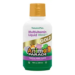 Дитячі рідкі мультивітаміни Animal Parade Gold Multivitamin Liquid - 480 ml Tropical Berry