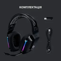 Бездротова ігрова гарнітура з підсвічуванням Logitech G733 Wireless LIGHTSPEED RGB (981-000864) чорна - мініатюра 2