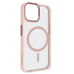 Чехол Apple iPhone 15, Unit MagSafe, розовый, прозрачный, магсейф, противоударный, магнитный, панель-накладка с поддержкой MagSafe, с поддержкой беспроводной зарядки, TPU+PC, защита всего корпуса, ударопрочный, ArmorStandart (ARM74856)