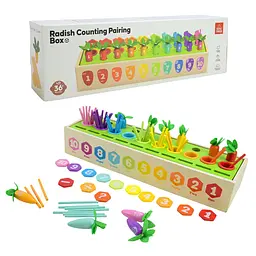 Дерев'яна розвивальна гра-сортер Radish Counting Pairing Box для навчання рахунку (C9413)