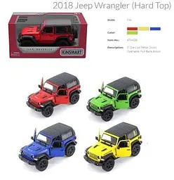 Металевий інерційний джип Jeep Wrangler Hard Top 5", відкриваються двері (В асортименті) - мініатюра 2