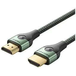 Кабель мультимедійний HDMI M to HDMI M 2.0m 8K ultra thin cotton braided green Vention (ALOGH)