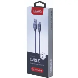 Дата кабель USB 2.0 AM to Micro 5P 2.0m CBGNYM2 grey Intaleo (1283126477683) - мініатюра 2
