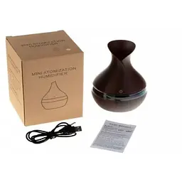 Зволожувач-нічник Liam Atomization Humidifier міні ультразвуковий темне дерево (422) - мініатюра 4