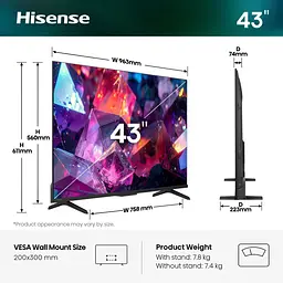 Телевізор Hisense 43E7S Pro 43` QLED Ultra HD 4K (20018520) UA [173904] - мініатюра 6