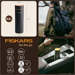 Термос Fiskars On-The-Go чорний 500 мл (1078699) - мініатюра 7