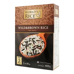 Рис Дикий та Натурал World's Rice 400 г (5 пакетиків по 80 г) - мініатюра 2