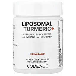 Куркума та Куркумін Liposomal Turmeric+ 90 Capsules Codeage vit0005558