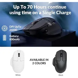 Мишка Keychron M7 Wireless/Bluetooth/USB Black (M7-A1) - мініатюра 3