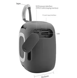 Портативна Bluetooth-колонка T&G TG659 бездротова переносна колонка з вологозахистом Сірий - мініатюра 3