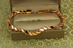 Браслет Xuping Jewelry Серпантин із мигдальними пластинами гурмета 20 см 5 мм золотистий - мініатюра 2