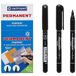 Маркер "Centropen" /2846/01/ перманентний, чорний (10) - мініатюра 1
