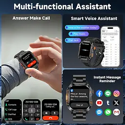 Чоловічий розумний годинник з GPS, Bluetooth дзвінками, компасом та двома ремінцями - мініатюра 7