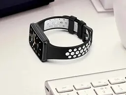 Силіконовий ремінець Primo Perfor Classic для фітнес браслета Xiaomi Smart Band 7 Pro Black-White - мініатюра 3