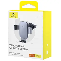 Автотримач Baseus Metal Age 3 Gravity Car Mount (Air Outlet Version) (C40467600) Space Grey - мініатюра 4