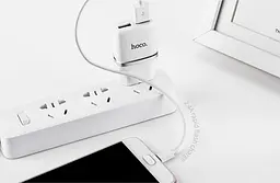 Мережевий зарядний пристрій HOCO C12 Smart dual USB charger 12W білий - мініатюра 3