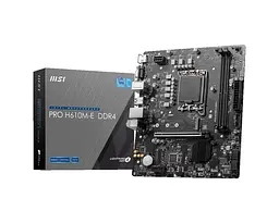 Материнcька плата MSI PRO H610M-E DDR4 s1700 H610 2xDDR4 M.2 HDMI DSub mATX - мініатюра 4