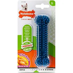 Nylabone Moderate Chew Dental Bone нілабон дентал боун жувальна іграшка для собак смак курки (SP81279)