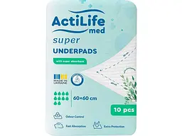 Пелюшки дитячі ACTILIFE 10шт Med Super 60х90