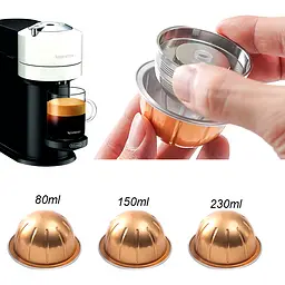 Капсула з нержавіючої сталі для кавоварки Nespresso Vertuoline POP, NEXT ( 80мл +150мл +230мл) iCafilas - мініатюра 2