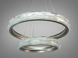 Золота підвісна LED-люстра Diasha 583-600+400G, 2 кільця, 152Вт, 60 см, до 21 м² - мініатюра 4