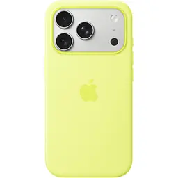 Чохол Silicone Case with Button, Animation & MagSafe для Apple iPhone 17 Pro Neon Yellow AAA [153240]