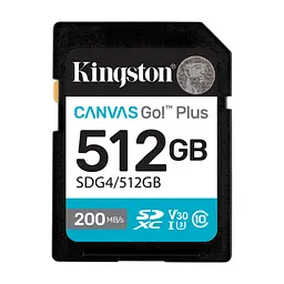 Карта пам'яті Kingston 512GB SDXC сlass 10 UHS-I U3 V30 Canvas Go Plus G4 (SDG4/512GB)