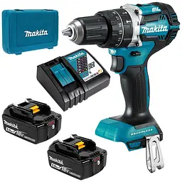 Шурупокрут-дриль акумуляторний Makita DHP484RTE (54 Нм, 1.5-13 мм, BL, LXT)