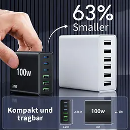 Мережевий зарядний пристрій USB-C 100W на 6 портів - мініатюра 2