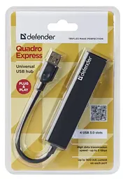 USB-хаб Defender Quadro Express USB3.0 (83204) (6443146) - мініатюра 3