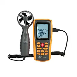 Анемометр-термометр USB 0.3-45м/с 0-45°C Benetech 14.5x7.2x3.5 см hoz0010073