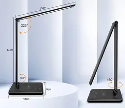 Лампа офісна led бездротова зарядка 10 в qi i роз'єм usb weareok - мініатюра 2