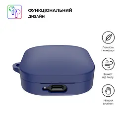 Силіконовий чохол для навушників Xiaomi Redmi Buds 6 Active, Hang Case, синій, ультратонкий захисний кейс товщиною 2 мм, захист від подряпин, пилу та ударів, компактний, з карабіном для кріплення, ArmorStandart (ARM81092) - мініатюра 2