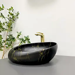 Умивальник VBI Valiano marble black matt накладний VBI-016101, Чорний матовий - мініатюра 3