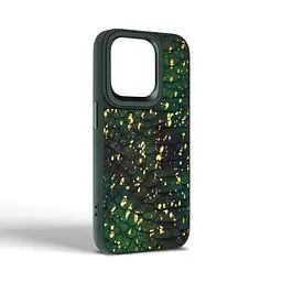 Кожаный чехол для Apple iPhone 14 Pro, Harder Nagas, зеленый, термополиуретан ТПУ + экокожа с имитацией кожи Наги, панель, защита корпуса, противоударный, микрофибра, рамка вокруг камеры, защита всего корпуса, (ARM76753) - мініатюра 2