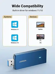 WI-FI-адаптер 2-діапазонний Ugreen CM499 AX1800 Dual-Band Wireless Adapter UGR-90340 - мініатюра 3