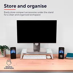 Підставка під монітор Trust Monta Glass Monitor St and White - мініатюра 4