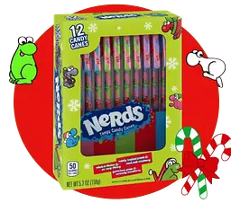 Льодяники-тростини Nerds Holiday Candy Canes 12шт 150г - мініатюра 2